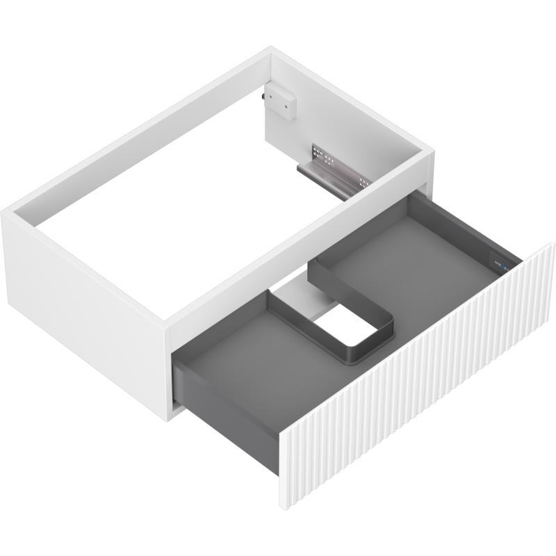 Mexen Rivel meuble de salle de bain sous lavabo 70 cm, 1 tiroir, rainuré, blanc mat - 91A20-07023-1-BF01