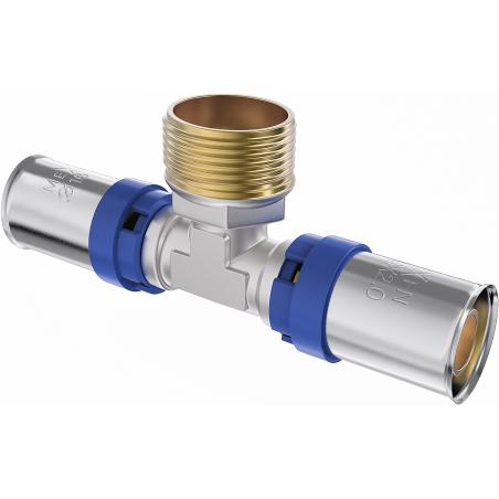 Mexen PEX-P té de compression, sertissage PEX 25 x 3/4 Mâle x 25 - W97133-2534M25-00