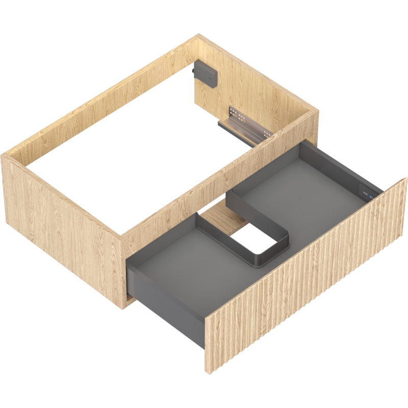 Mexen Rivel meuble de salle de bain sous lavabo 70 cm, 1 tiroir, rainuré, chêne - 91A20-07023-1-BF81