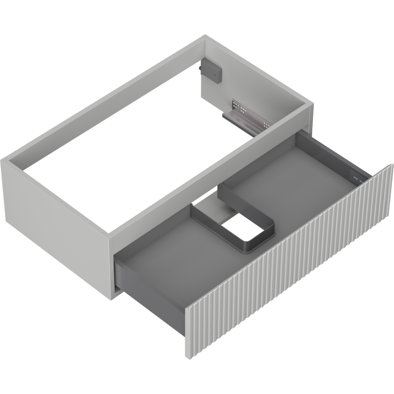 Mexen Rivel meuble de salle de bain sous-vasque 80 cm, 1 tiroir, rainuré, gris mat - 91A20-08023-1-BF62