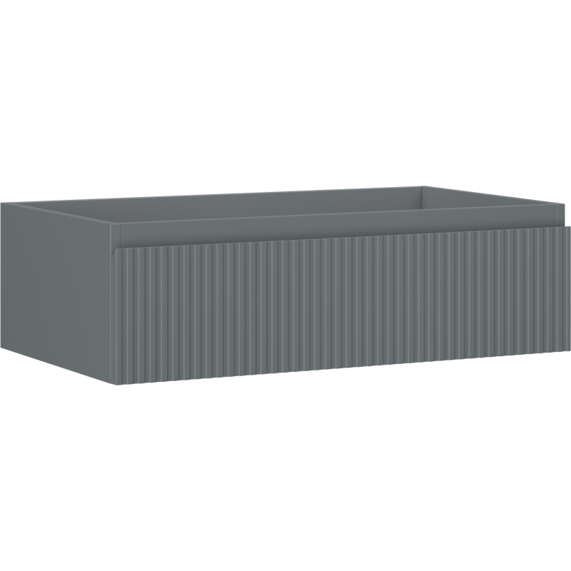 Mexen Rivel armoire de salle de bains sous lavabo 80 cm, 1 tiroir, rainuré, graphite mat - 91A20-08023-1-BF66