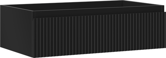 Mexen Rivel meuble sous-vasque de salle de bain 80 cm, 1 tiroir, rainuré, noir mat - 91A20-08023-1-BF71