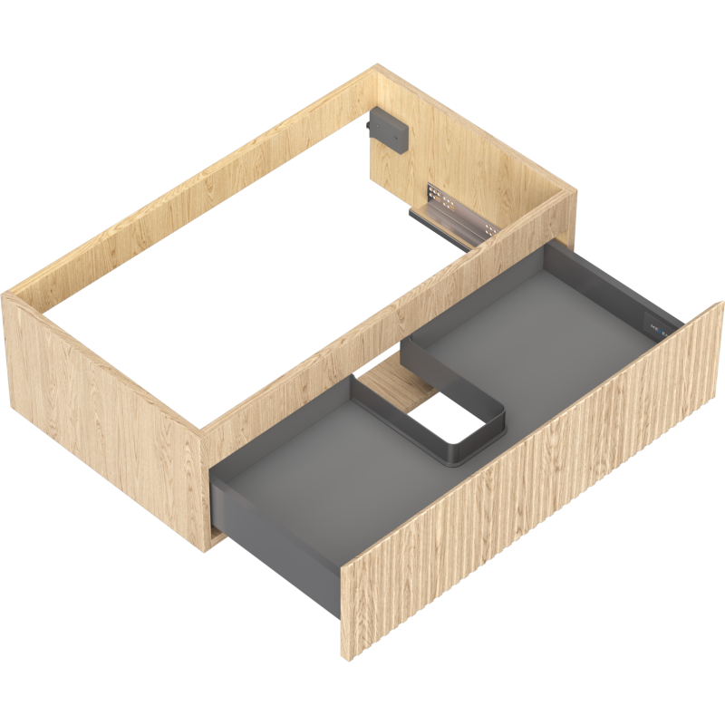 Mexen Rivel meuble de salle de bain sous lavabo 80 cm, 1 tiroir, rainuré, chêne - 91A20-08023-1-BF81