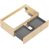 Mexen Rivel meuble de salle de bain sous vasque 80 cm, 1 tiroir, rainuré, chêne - 91A20-08023-1-BF81