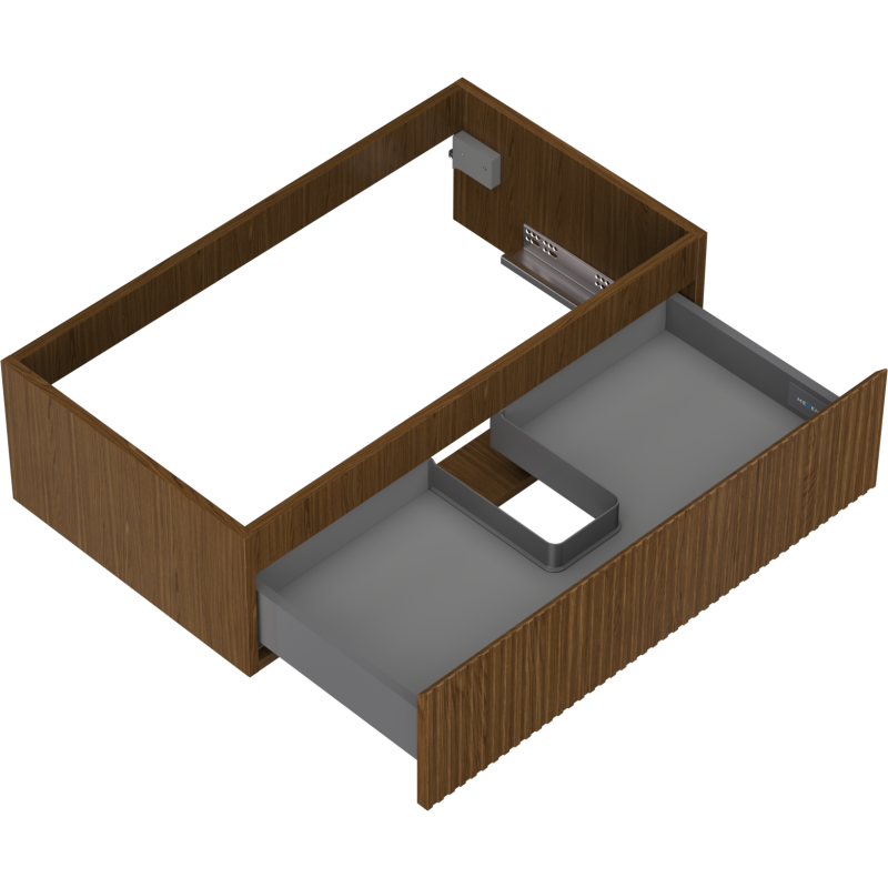 Mexen Rivel meuble de salle de bain sous-lavabo 80 cm, 1 tiroir, rainuré, noyer - 91A20-08023-1-BF86