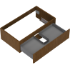 Mexen Rivel meuble de salle de bain sous vasque 80 cm, 1 tiroir, rainuré, noyer - 91A20-08023-1-BF86