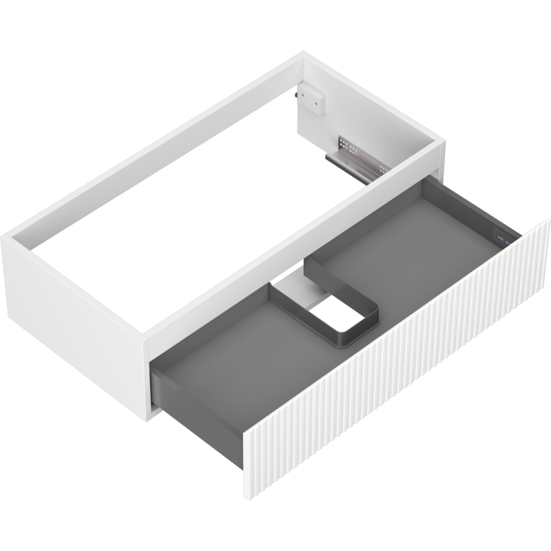 Mexen Rivel meuble de salle de bain sous-vasque 90 cm, 1 tiroir, cannelé, blanc mat - 91A20-09023-1-BF01