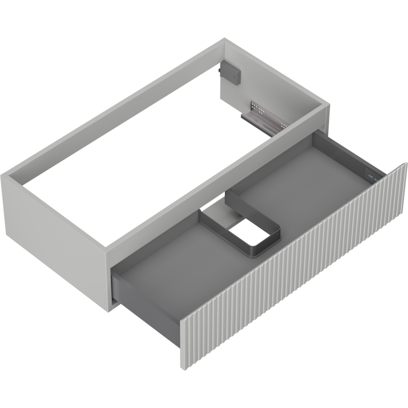 Mexen Rivel meuble de salle de bain sous-lavabo 90 cm, 1 tiroir, rainuré, gris mat - 91A20-09023-1-BF62