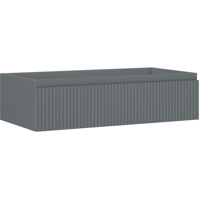 Mexen Rivel armoire de salle de bain sous-lavabo 90 cm, 1 tiroir, rainuré, graphite mat - 91A20-09023-1-BF66