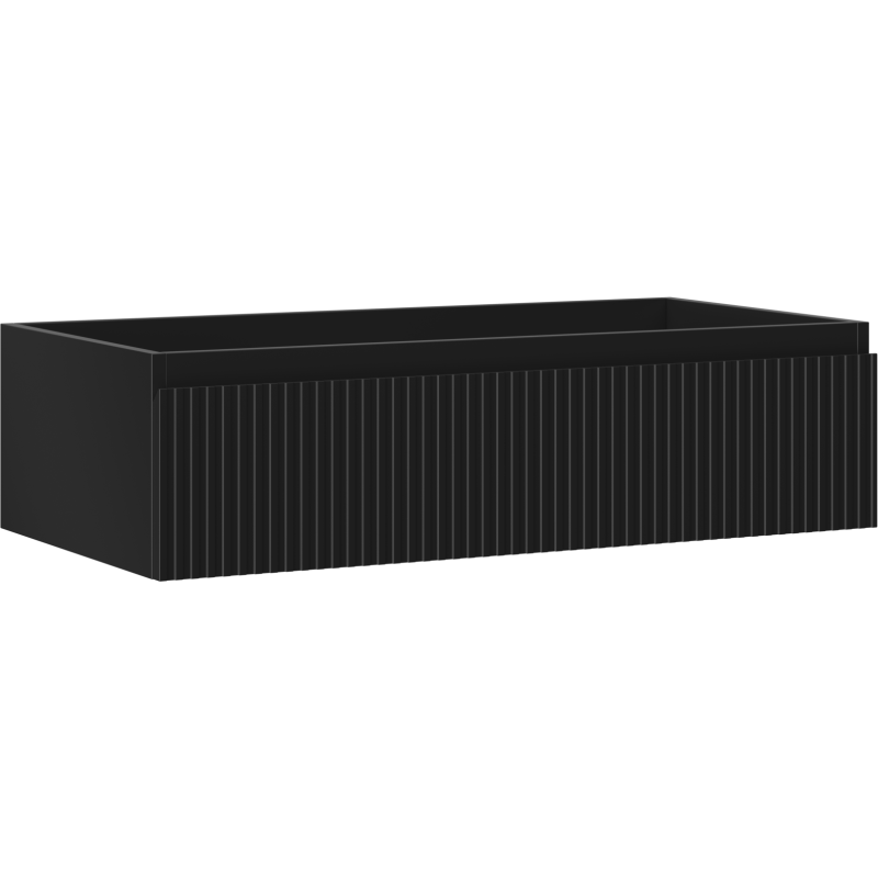 Mexen Rivel meuble de salle de bain sous-lavabo 90 cm, 1 tiroir, rainuré, noir mat - 91A20-09023-1-BF71