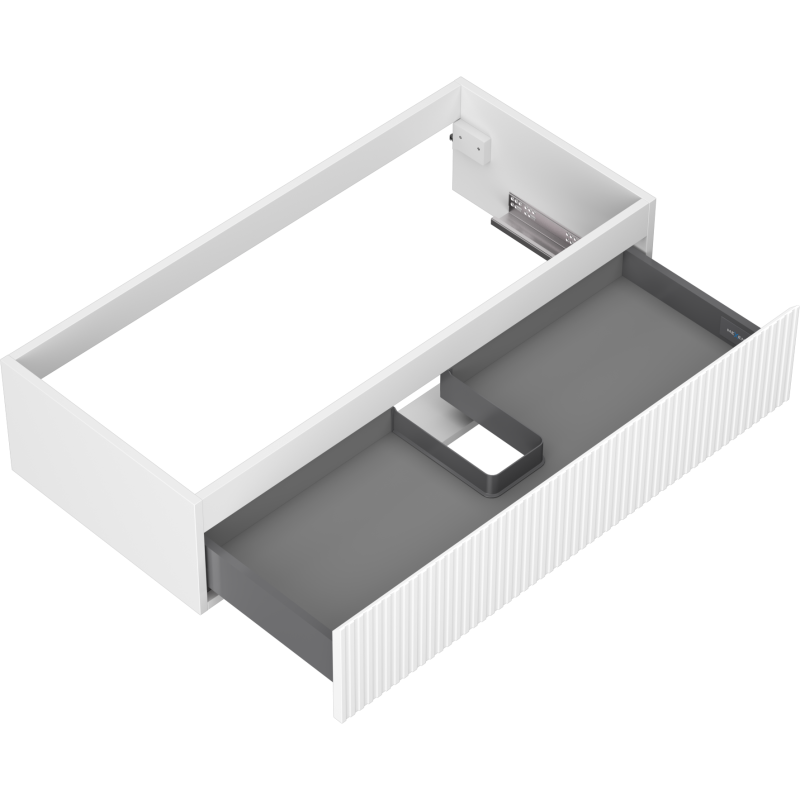 Mexen Rivel armoire de salle de bain sous-lavabo 100 cm, 1 tiroir, rainuré, blanc mat - 91A20-10023-1-BF01
