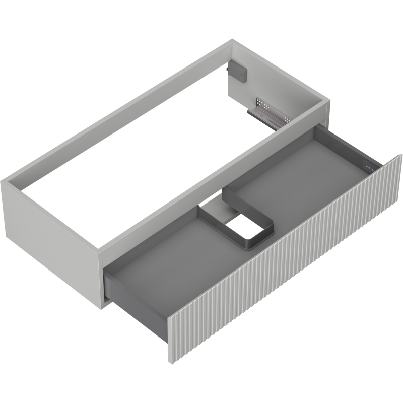 Mexen Rivel armoire de salle de bain sous lavabo 100 cm, 1 tiroir, rainurée, gris mat - 91A20-10023-1-BF62