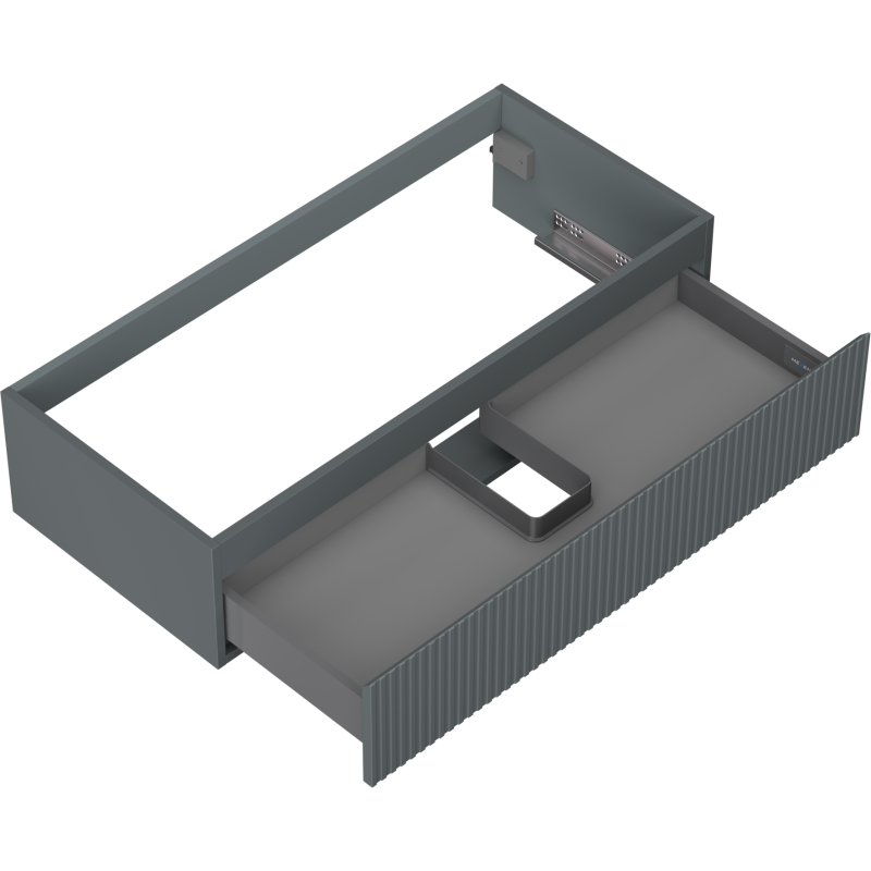 Mexen Rivel armoire de salle de bain sous-vasque 100 cm, 1 tiroir, rainurée, graphite mat - 91A20-10023-1-BF66