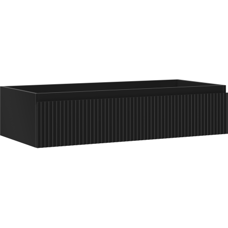 Mexen Rivel meuble de salle de bain sous-lavabo 100 cm, 1 tiroir, rainuré, noir mat - 91A20-10023-1-BF71