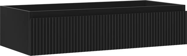 Mexen Rivel meuble de salle de bains sous lavabo 100 cm, 1 tiroir, rainuré, noir mat - 91A20-10023-1-BF71