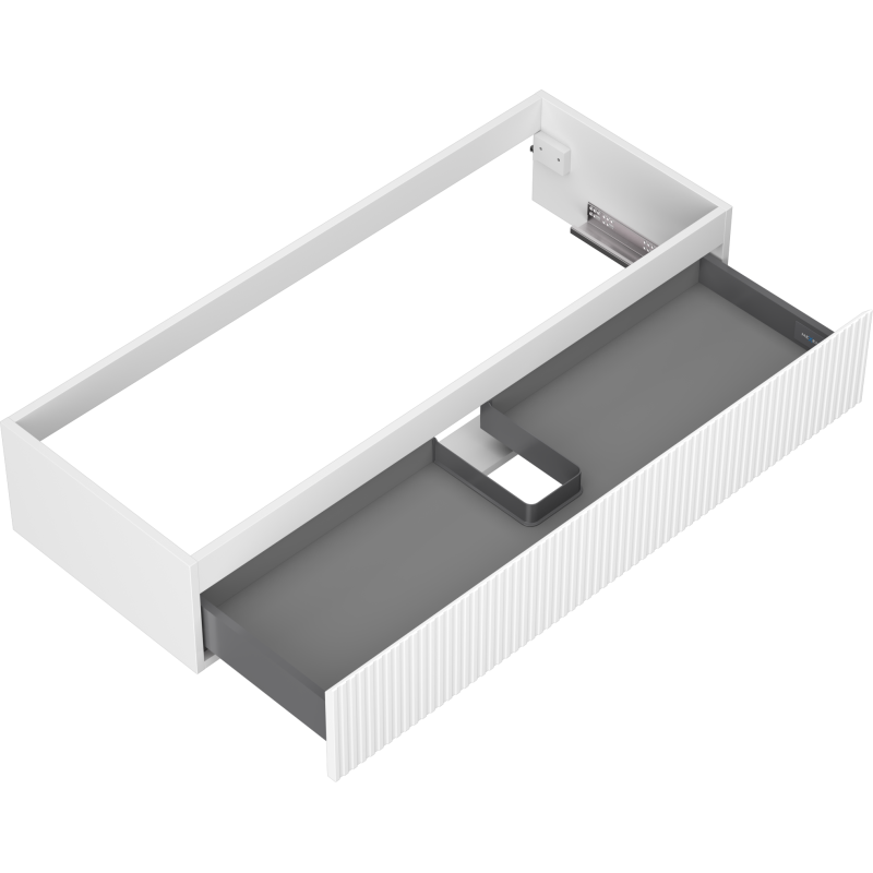 Mexen Rivel armoire de salle de bain sous lavabo 120 cm, 1 tiroir, rainurée, blanc mat - 91A20-12023-1-BF01
