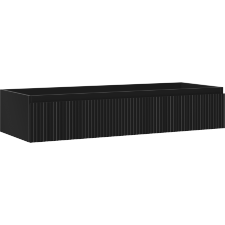 Mexen Rivel meuble de salle de bain sous lavabo 120 cm, 1 tiroir, rainuré, noir mat - 91A20-12023-1-BF71