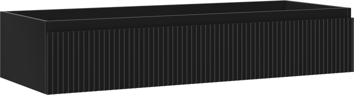 Mexen Rivel armoire de salle de bain sous lavabo 120 cm, 1 tiroir, rainurée, noir mat - 91A20-12023-1-BF71