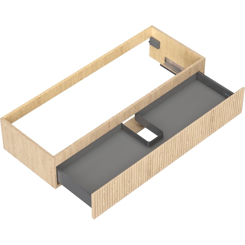 Mexen Rivel meuble de salle de bain sous-vasque 120 cm, 1 tiroir, rainuré, chêne - 91A20-12023-1-BF81