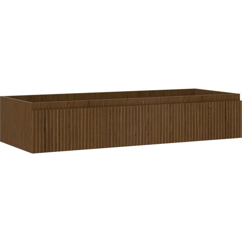 Mexen Rivel armoire de salle de bain sous lavabo 120 cm, 1 tiroir, cannelé, noyer - 91A20-12023-1-BF86