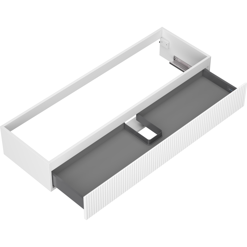 Mexen Rivel meuble de salle de bain sous lavabo 140 cm, 1 tiroir, rainuré, blanc mat - 91A20-14023-1-BF01