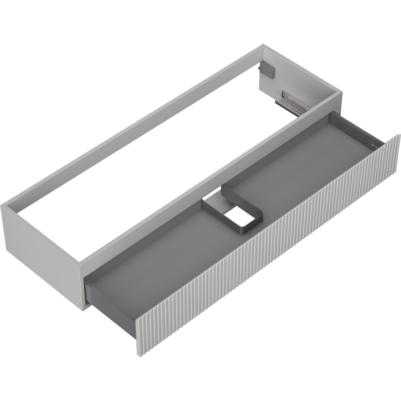 Mexen Rivel armoire de salle de bain sous lavabo 140 cm, 1 tiroir, rainuré, gris mat - 91A20-14023-1-BF62