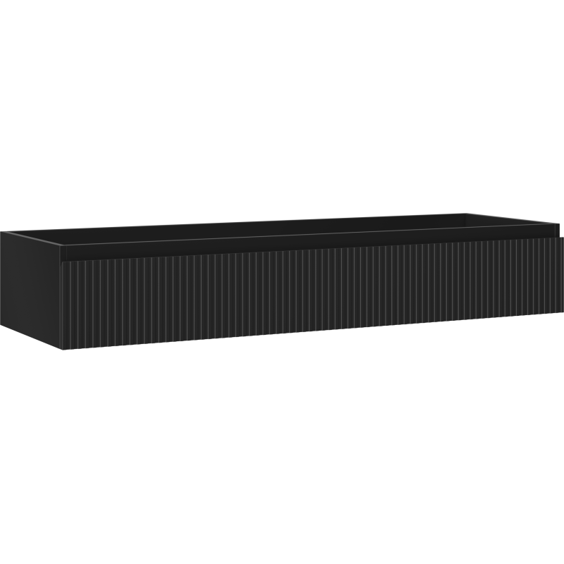 Mexen Rivel meuble de salle de bains sous-vasque 140 cm, 1 tiroir, rainuré, noir mat - 91A20-14023-1-BF71