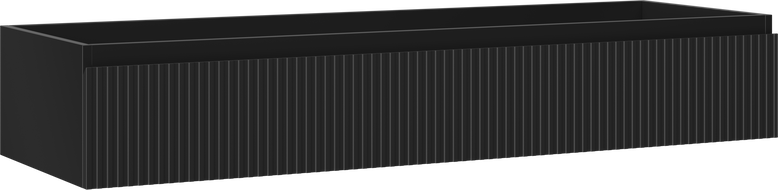 Mexen Rivel meuble de salle de bains sous-vasque 140 cm, 1 tiroir, rainuré, noir mat - 91A20-14023-1-BF71