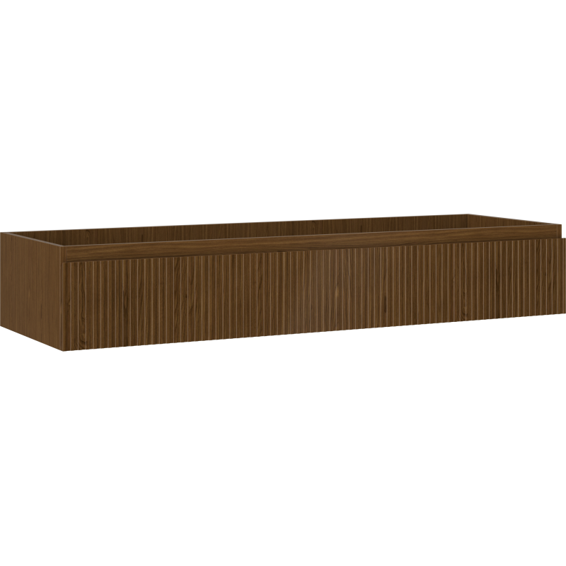 Mexen Rivel meuble de salle de bain sous-vasque 140 cm, 1 tiroir, rainuré, noyer - 91A20-14023-1-BF86