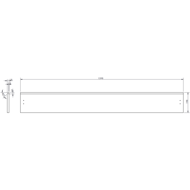 Mexen Rivel meuble de salle de bain sous-vasque 160 cm, 1 tiroir, rainuré, graphite mat - 91A20-16023-1-BF66