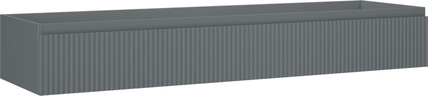 Mexen Rivel meuble de salle de bain sous-vasque 160 cm, 1 tiroir, rainuré, graphite mat - 91A20-16023-1-BF66
