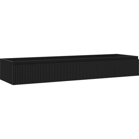 Mexen Rivel meuble de salle de bain sous lavabo 160 cm, 1 tiroir, rainuré, noir mat - 91A20-16023-1-BF71