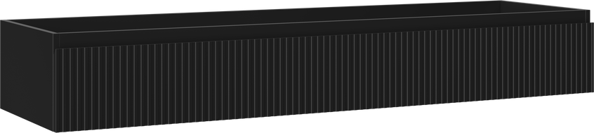 Mexen Rivel meuble de salle de bain sous lavabo 160 cm, 1 tiroir, rainuré, noir mat - 91A20-16023-1-BF71