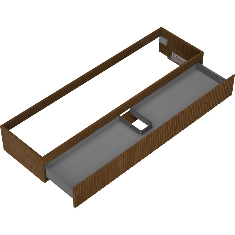 Mexen Rivel meuble de salle de bain sous-lavabo 160 cm, 1 tiroir, rainuré, noyer - 91A20-16023-1-BF86