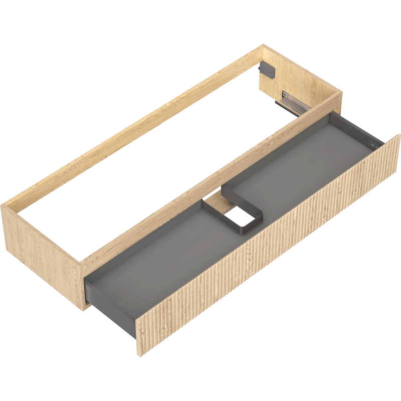 Mexen Rivel meuble de salle de bain sous-vasque 140 cm, 1 tiroir, rainuré, chêne - 91A20-14023-1-BF81