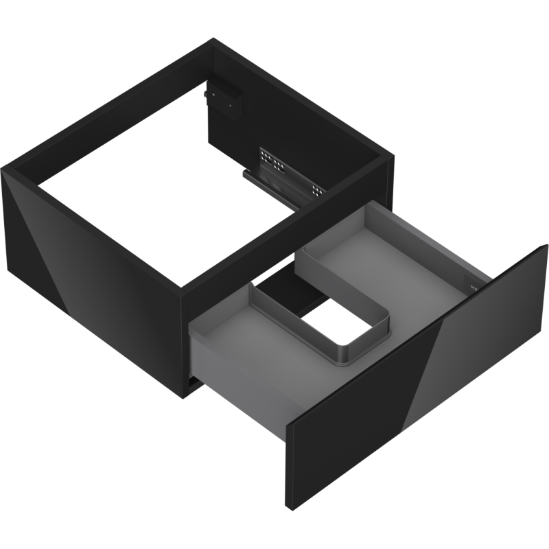 Mexen Orio Meuble bas de salle de bain 50 cm, 1 tiroir, noir brillant - 91A10-05023-1-BF70