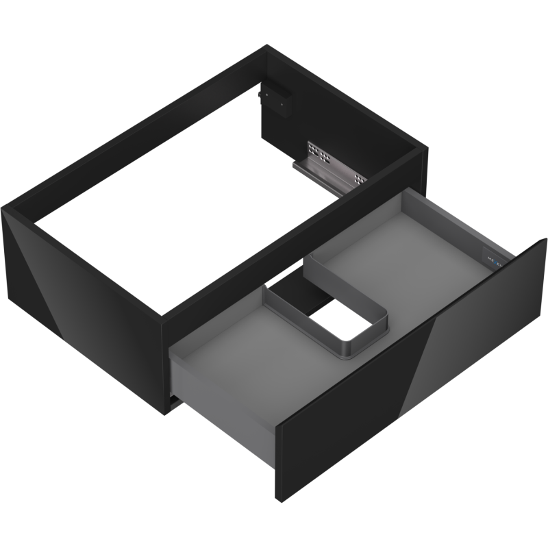 Mexen Orio meuble de salle de bains sous lavabo 70 cm, 1 tiroir, noir brillant - 91A10-07023-1-BF70