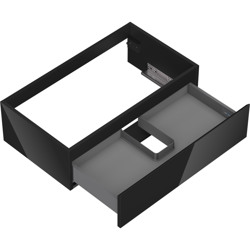 Mexen Orio armoire de salle de bain sous-lavabo 80 cm, 1 tiroir, noir brillant - 91A10-08023-1-BF70