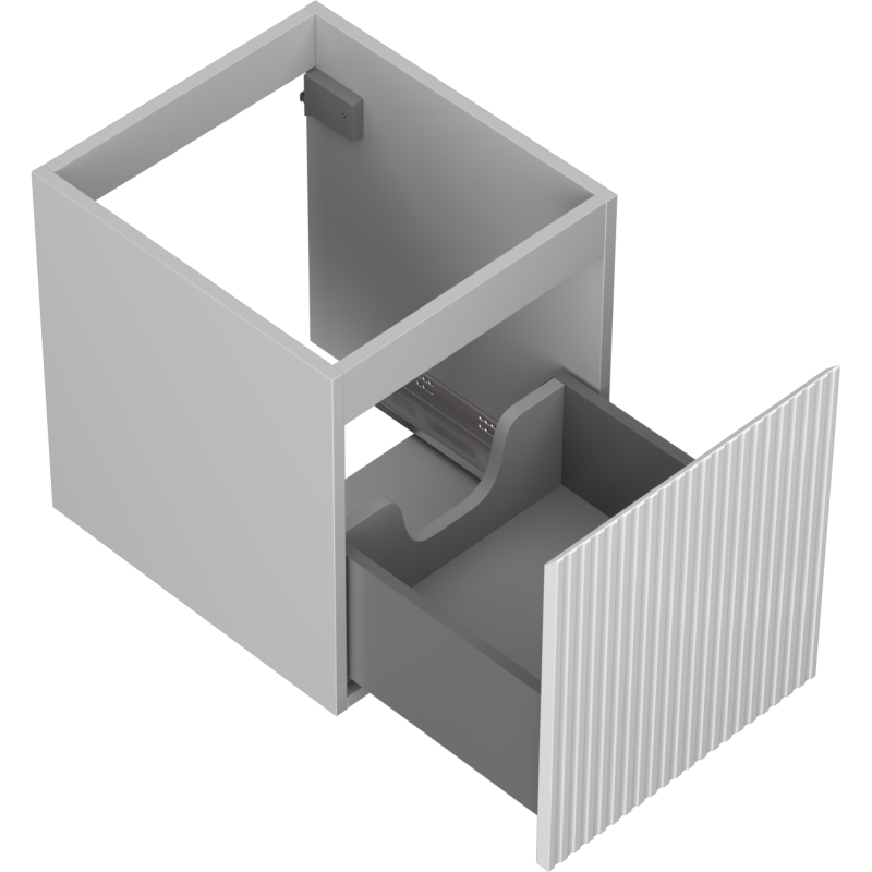 Mexen Rivel meuble de salle de bain sous-lavabo 40 cm, 1 tiroir, rainuré, gris mat - 91A20-04047-1-BF62