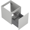 Mexen Rivel meuble de salle de bain sous-vasque 40 cm, 1 tiroir, rainuré, gris mat - 91A20-04047-1-BF62