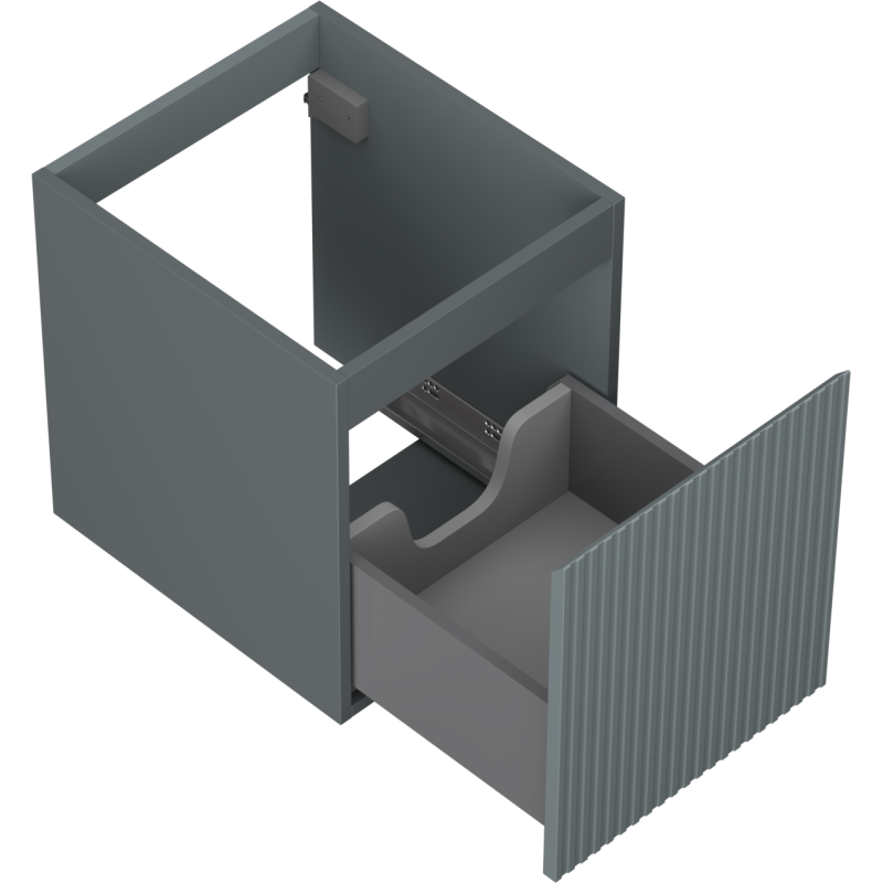 Mexen Rivel armoire de salle de bain sous lavabo 40 cm, 1 tiroir, cannelée, gris mat - 91A20-04047-1-BF66