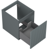 Mexen Rivel armoire de salle de bain sous lavabo 40 cm, 1 tiroir, cannelée, gris mat - 91A20-04047-1-BF66