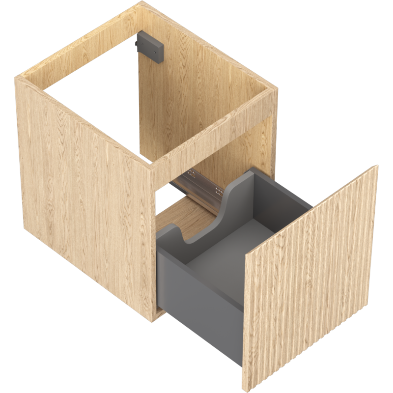 Mexen Rivel meuble de salle de bain sous-lavabo 40 cm, 1 tiroir, rainuré, chêne - 91A20-04047-1-BF81
