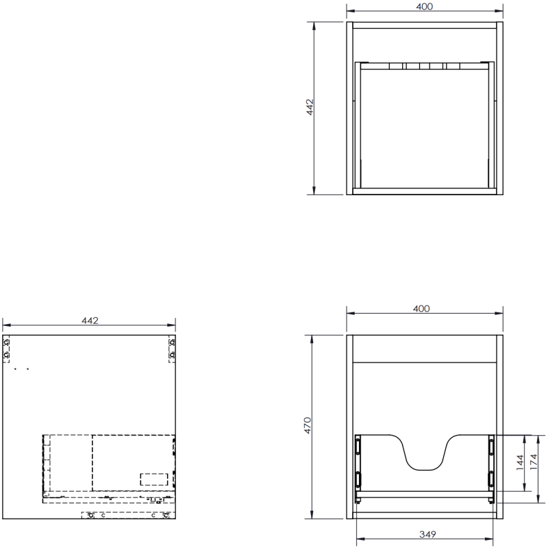 Mexen Rivel meuble de salle de bain sous lavabo 40 cm, 1 tiroir, rainuré, noyer - 91A20-04047-1-BF86