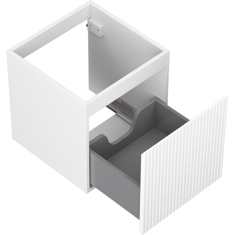 Mexen Rivel meuble de salle de bains sous-lavabo 45 cm, 1 tiroir, rainuré, blanc mat - 91A20-04547-1-BF01