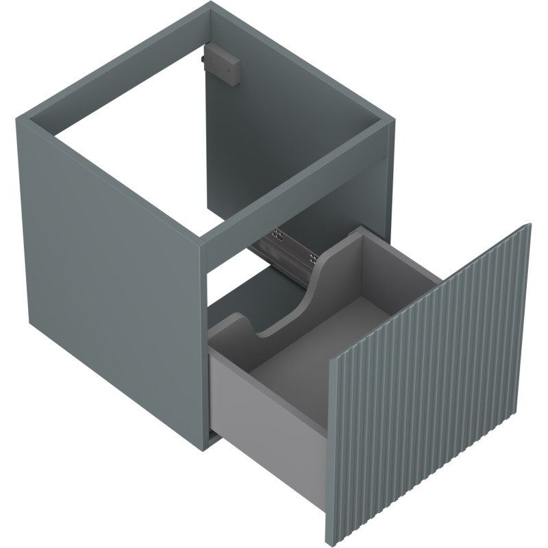 Mexen Rivel armoire de salle de bains sous lavabo 45 cm, 1 tiroir, rainurée, graphite mat - 91A20-04547-1-BF66