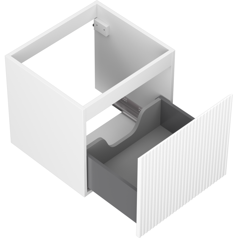Mexen Rivel meuble de salle de bains sous lavabo 50 cm, 1 tiroir, rainuré, blanc mat - 91A20-05047-1-BF01