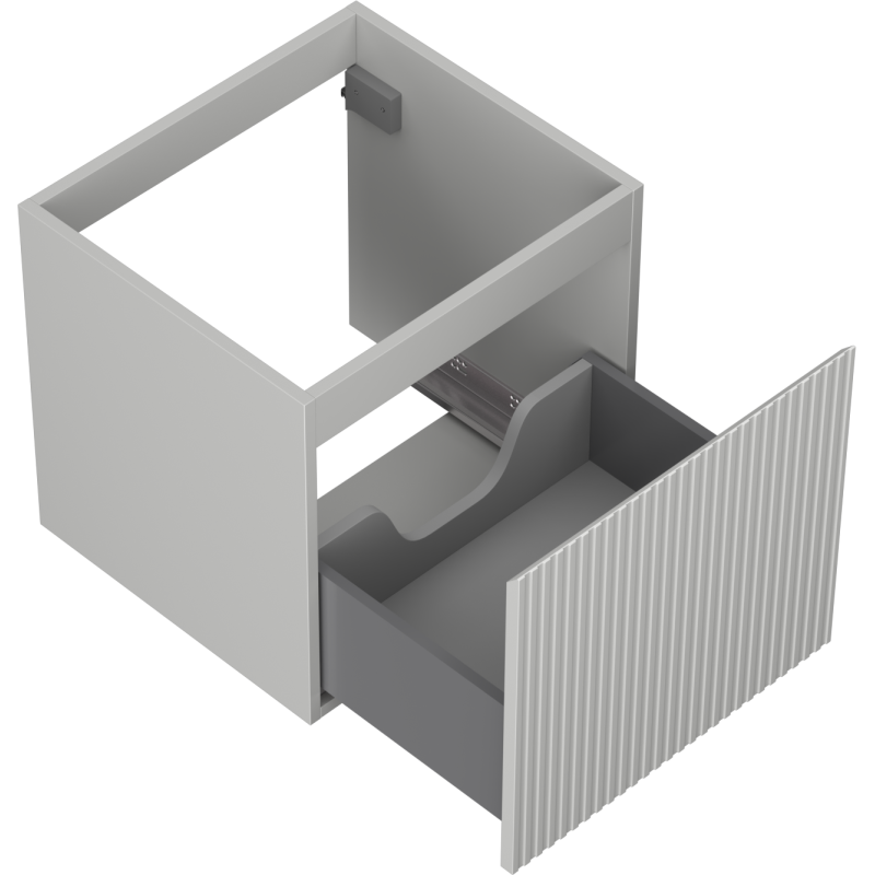 Mexen Rivel meuble de salle de bains sous-lavabo 50 cm, 1 tiroir, rainuré, gris mat - 91A20-05047-1-BF62