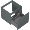 Mexen Rivel armoire de salle de bains pour lavabo 50 cm, 1 tiroir, rainuré, graphite mat - 91A20-05047-1-BF66