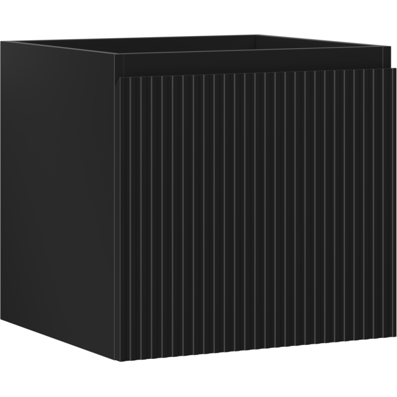 Mexen Rivel meuble de salle de bain sous-vasque 50 cm, 1 tiroir, strié, noir mat - 91A20-05047-1-BF71